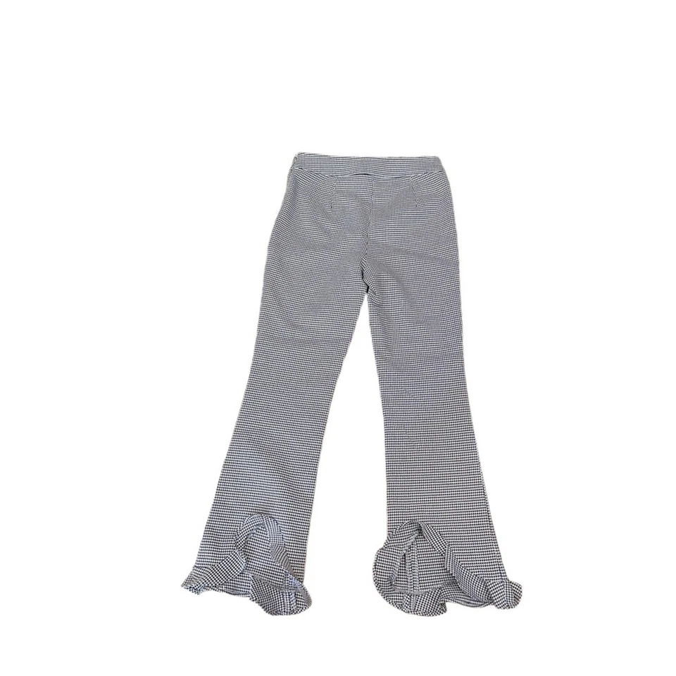 Opening Ceremony Flare-Leg Houndstooth Ruffle Crop Pants Size 2 - Image 3 of 4