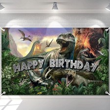 Avezano Dinosaur Birthday Backdrop Jurassic 70.8 x 43.3 Inch, Green