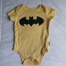 Batman Baby One Piece Bodysuit 3/6 Months Yellow Black Excellent Condition