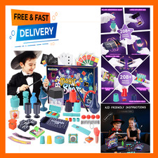 Magic Kit 208 Plus Tricks for Kids Age 6 8 Beginner Set with Manual Video Toys