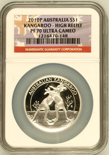 2010P Australia Kangaroo, High Relief NGC PF70 Ultra Cameo