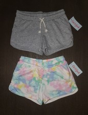 NEW LOT OF 2 GIRLS CAT  JACK PULL ON TERRY SHORTS SIZE S 6-7