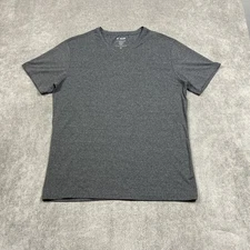 01. Algo Shirt Mens Large Gray Performance Quick Dry Lightweight Casual V Neck