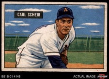 1951 Bowman #83 Carl Scheib Athletics 4.5 - VG/EX+