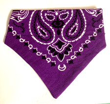 Over Collar SlideOn Pet Dog Cat Bandana Scarf PURPLE BANDANA SMALL/ MED