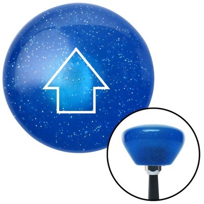 White Classic Arrow Up Blue Retro Metal Flake Shift Knob w/ M16x1.5 Insert Auto