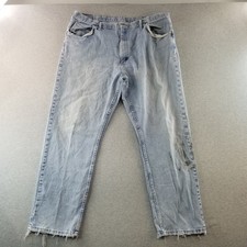 Wrangler Jeans Mens Sz 42x32 VTG Light Wash 100 Cotton Normcore Workcore Durable