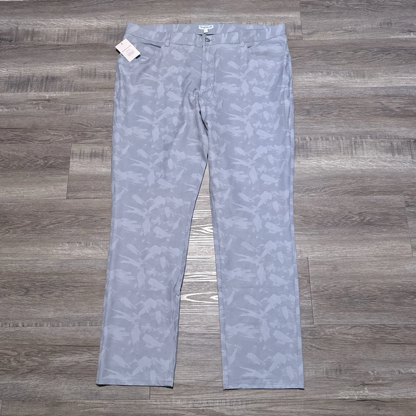 Peter Millar Crown Sport 5 Pocket eb66 Brushstroke Camo Gale Gray Men's 40x32