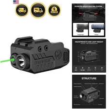 Tactical Flashlight Laser Combo for Handgun 500lm Green Red Blue White LED