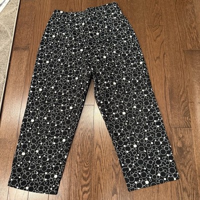 Briggs New York Women s Capri-Cropped Pants Size 8 Black/White Bubble Print