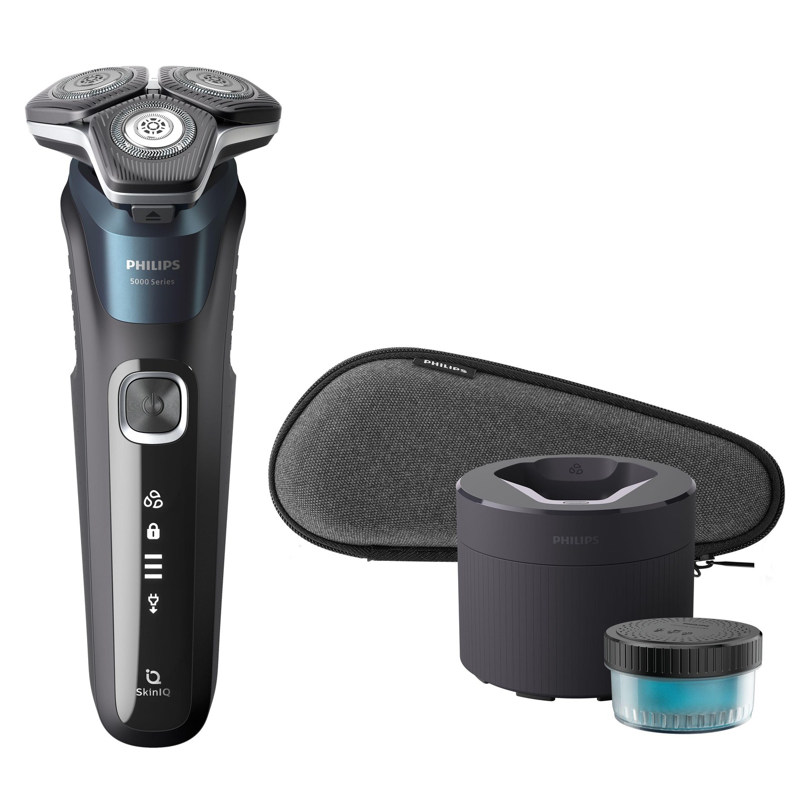 Philips Shaver Series 5000, Wet & Dry Electric Shaver, with SkinIQ Technology, Electric Razor with Pop-up Trimmer, Travel Case, Quick Cleaning Pod, Electric Blue, Model S5889/50 - Image 2