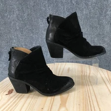 Sofft Boots Womens 9M Black Teyton Ankle Bootie Leather Back Zip Heels SF0050321