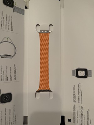 Apple Watch Braided Solo Loop BRIGHT ORANGE 42/44/45mm Size 3 - NEW open BOX