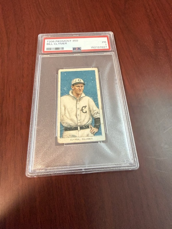 1909-11 T206 Piedmont 350 Bill Clymer Rookie Card. PSA 1
