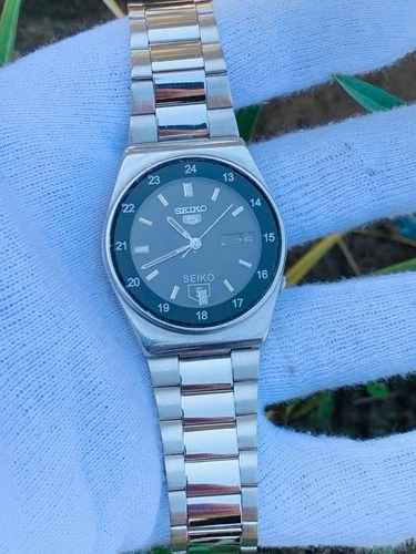 Seiko 5 vintage Automatic 6309-6020   jewels Day/Date Stainless steel Water