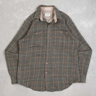 Vintage kariertes Wollhemd Large Herren grau kariert