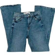 Bershka Jeans Womens 01 Blue Light Wash Wide ...