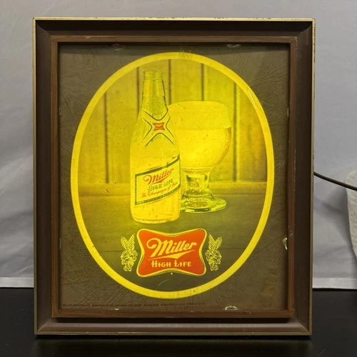 Vintage Miller High Life BEER SIGN lighted (please read description)