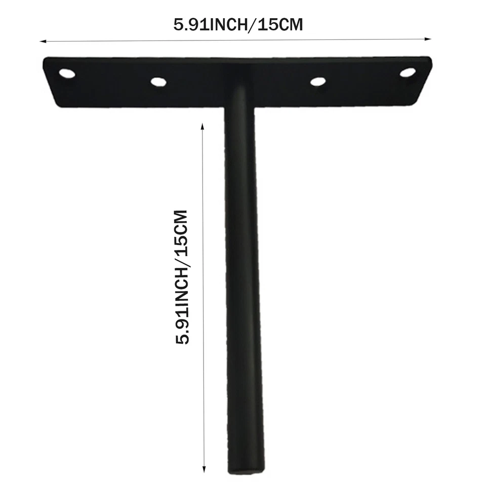 4x Heavy Duty Floating Shelf Brackets Hidden Support for Concealed Wood Shelves - image 2 of 4