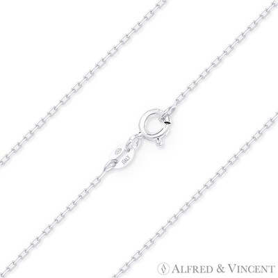 1,1 mm dünne D-Schliff Anker Kabel Gliederkette Halskette in Italien 0,925 Sterlingsilber