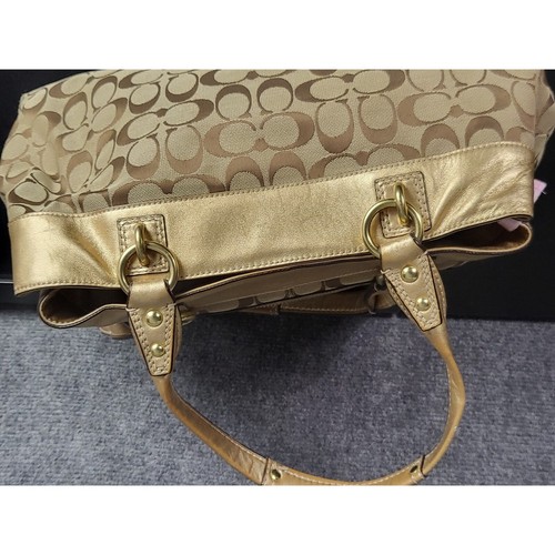 Coach F15533 Signature Penelope Satchel Handbag Metallic Dust Bag Designer Logo - Picture 10 of 13