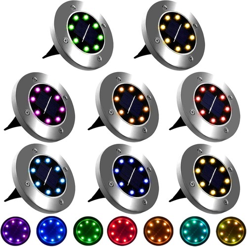8 LED Solarleuchte Bodenstrahler Außen IP65 Gartenleuchten Garten Solarlampen DE - Bild 29 von 29