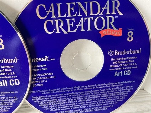 CALENDAR CREATOR DELUXE Version 8 ~ Broderbund CD-Rom Software - Picture 5 of 6