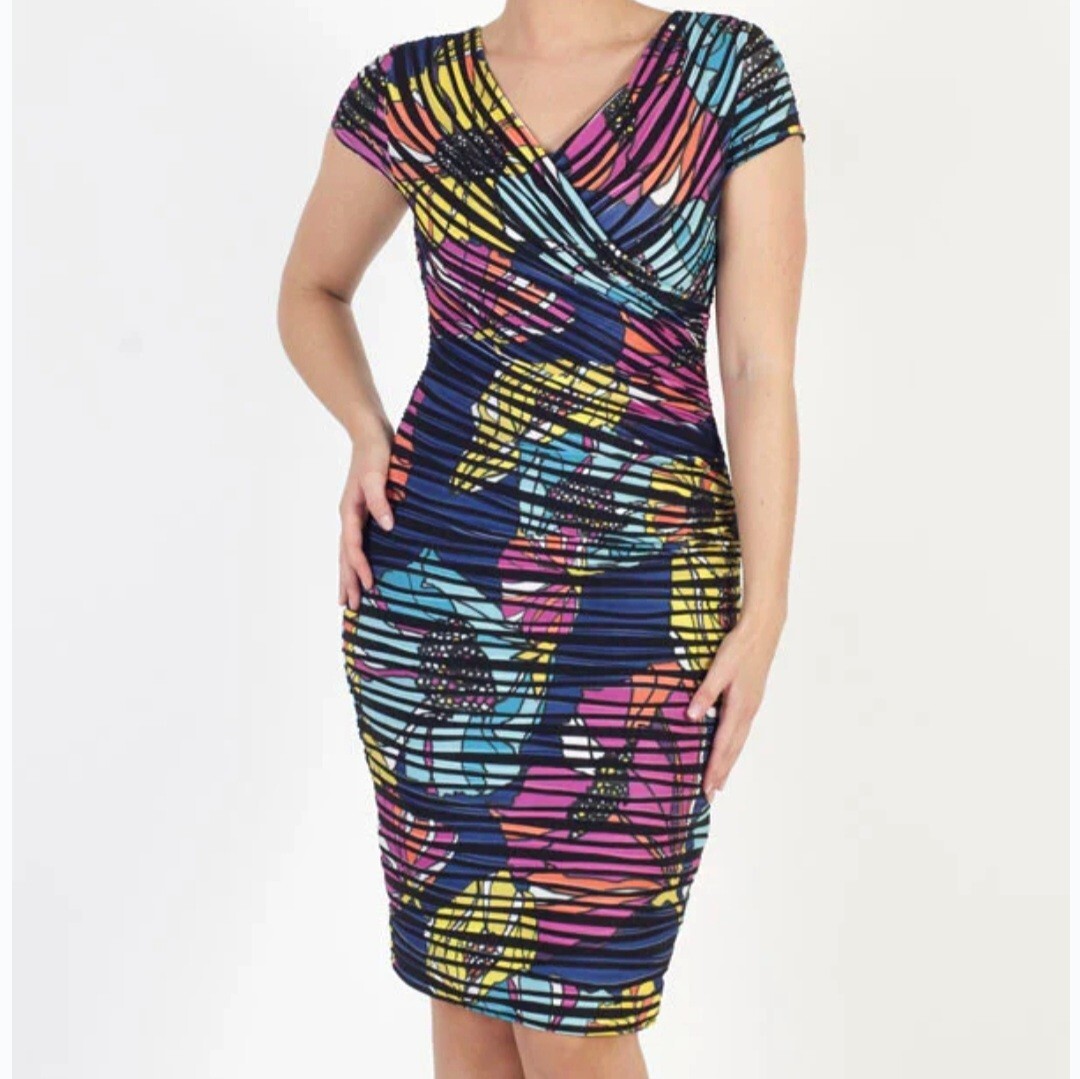 Joseph Ribkoff Size 10 Floral Dress Stretch Ruched Knee Length Made In Canada | eBay Joseph Ribkoff Size 10 Floral Dress Stretch Ruched Knee Length Made In Canada | eBay