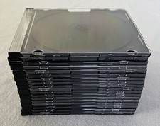 Lot of 18 Black/Clear Slim Cases for CD/DVD/BluRay EUC