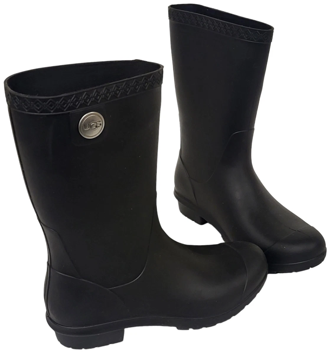 NEW UGG Women s US Size 5 Matte Black Sienna Ankle Rain Boots eBay