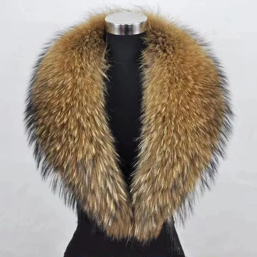 Winter Real Fur Collar Natural Pink Scarf Women Wraps Neck Luxury Scarves Shawl - Picture 31 of 47