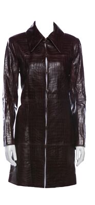 Alice + Olivia crocodile print Lamb leather jacket sz M nwt.