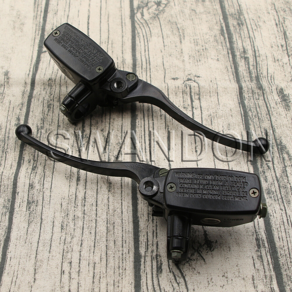 Left+Right Motorcycle Brake Clutch Lever Master Cylinder Reservoir Set