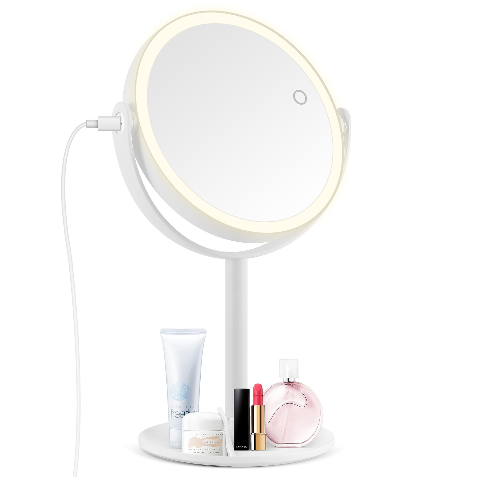 20x LED Lighted Magnifying Makeup Mirror with Charging Port