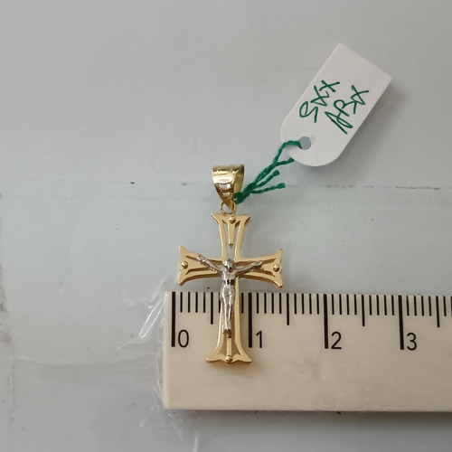 KREUZ ANHÄNGER - HEILIGES KREUZ IN 18KT GELB- UND WEISSGOLD 1,25 GRAMM (7840) - Bild 9 von 9
