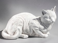 Unpainted Cat Memorial Grave Decor Garden Sculpture Keepsake Pet Funeral Tribute