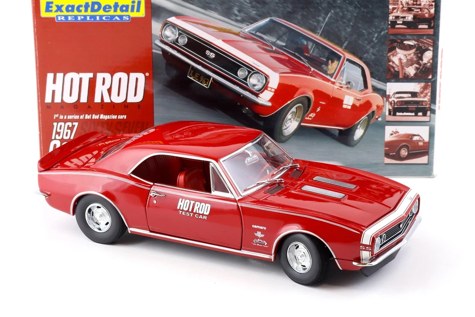 1:18 Exact Detail 1967 Chevrolet Camaro Ss Coupè Hot Rod Test Auto Rosso WCC220 - Immagine 2 di 4