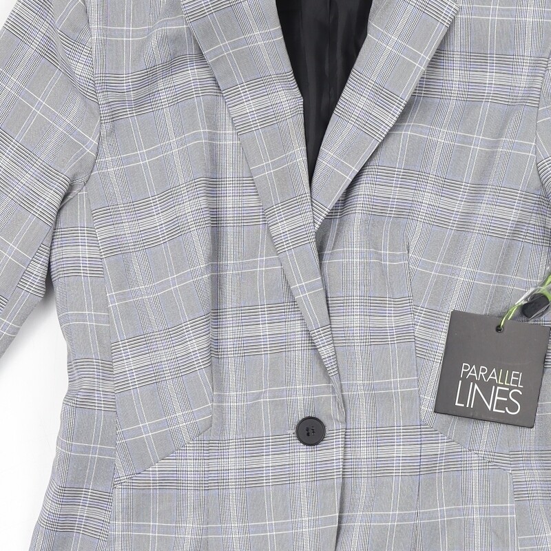 Parallel Womens Grey Geometric Jacket Blazer Size… - image 8