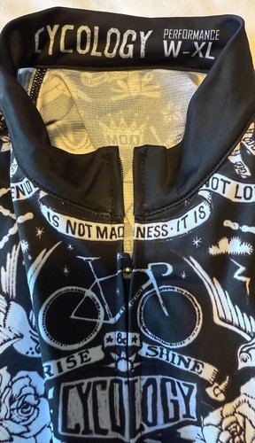 Cyclone Bike Jersey Shirt Happiness is a Destination Black Women's XL RARE LOOK - Picture 3 of 8