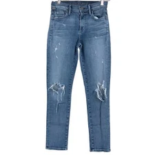 Citizens of Humanity Sz 25 Rocket High Rise Crop Skinny Jeans Distressed Fizzle