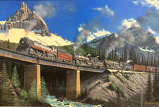 Max JACQUIARD Triple Header over the Kicking Horse LTD art Giclee CANVAS Signed