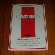 1983 Chevrolet Camaro Owners Operators Manual