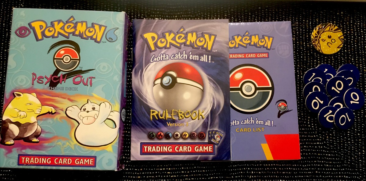 pokemon starter deck card list POKEMON PSYCH OUT DECK BOX,RULE BOOK,CARD LIST AND DAMAGE COUNTERS AND COIN!