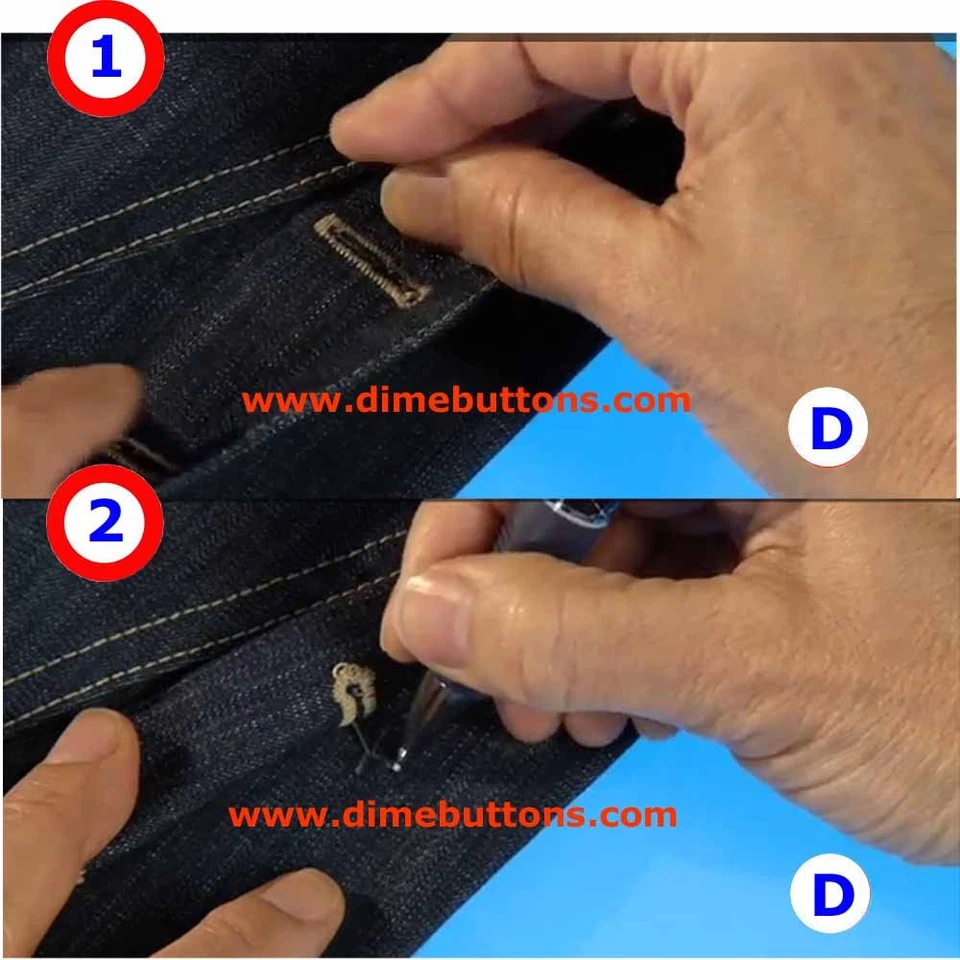 0.79in (20mm) No-Sew Replacement Jean Tack Buttons w/ Free Setter Tool 12 CT. - Image 4 of 4