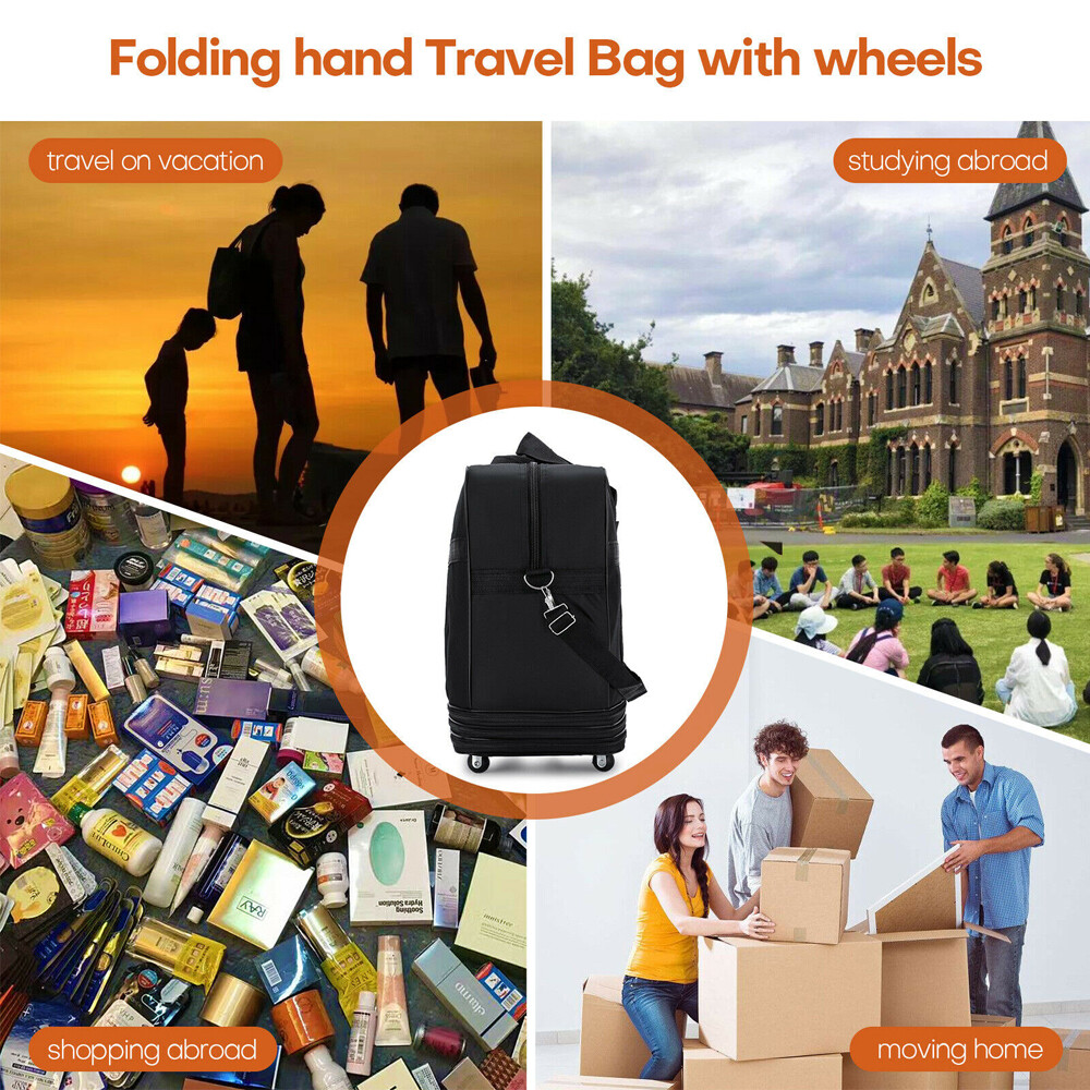 32 Inch 3-layer Expandable Rolling Wheeled Duffle Bag Luggage Spinner Suitcase