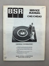 BSR C142 Original Service Manual Free Shipping
