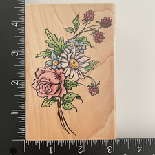 Stampendous Emily Rose Bouquet P057 Flowers Wood Mounted Rubber Stamp