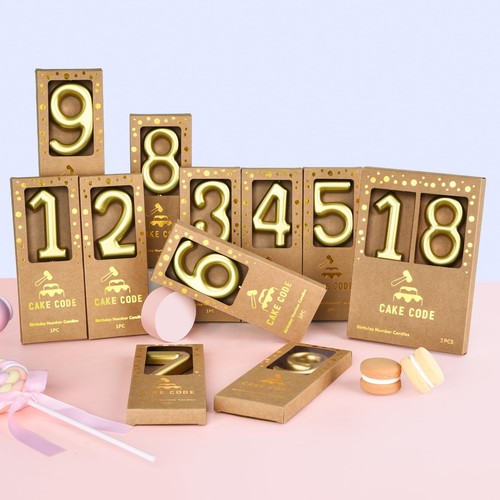 2.76 Inch Classical Gold 30 Number Birthday Candles Gold Number Candles Cake Num - Picture 5 of 6