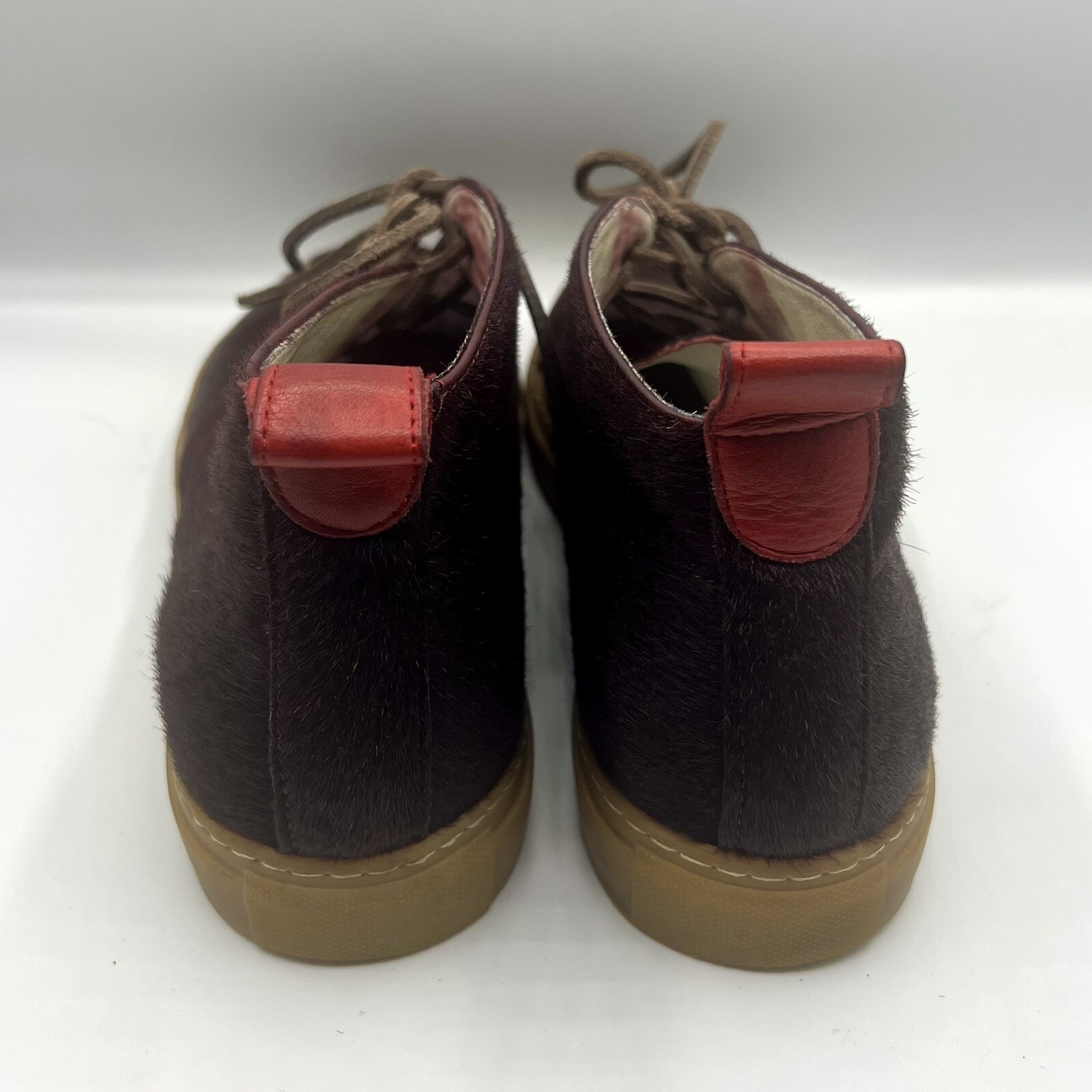 Sneakers Alta Chukka Del Toro Made in Italy Solido Pony Capelli Merlot Taglia 8