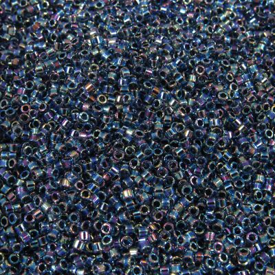 DB0085 11/0 Miyuki Blue Lined Aqua AB Delica Seed Beads, 5 Grams Tube